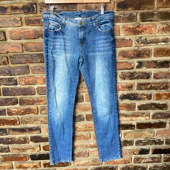 Garnet Hill Medium Wash Blue Denim 5-Pocket Slim Fit Jeans Women's Size 6 - Picture 1 of 6